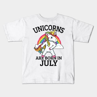 Unicorn Are Born In July Kids T-Shirt